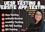 do user testing app testing website review qa testing and give user feedback
